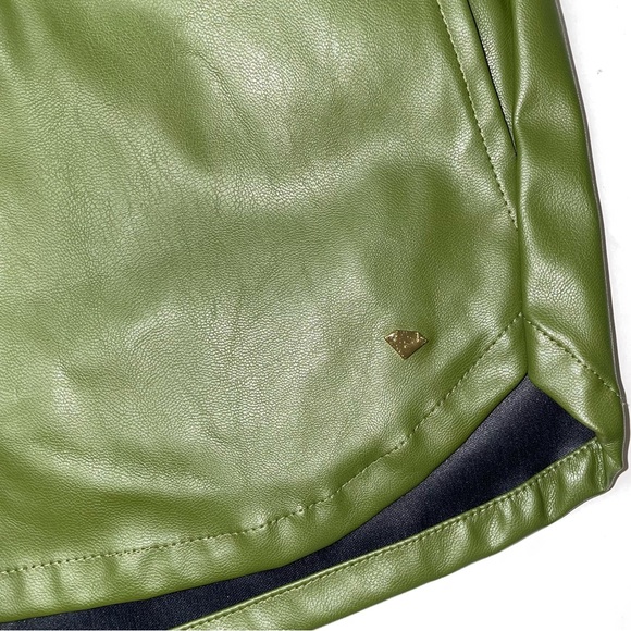 NWT Diamond Supply Co Green Pleather Shorts - Picture 2 of 7
